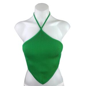 Aritzia Babaton Green Ribbed Knit Top (S)
